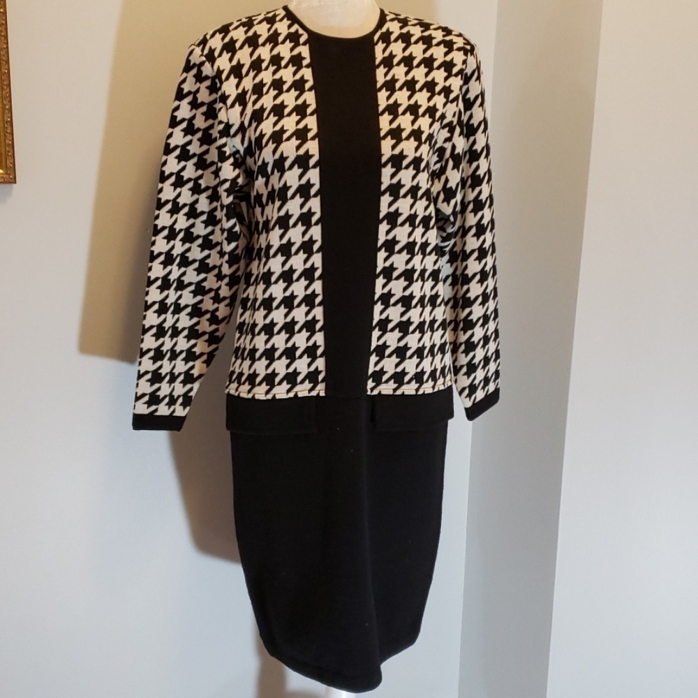 Vintage Harve Bernard Bernard Holtzman Faux Suit Dress S Wool Blend EUC - Picture 9 of 9
